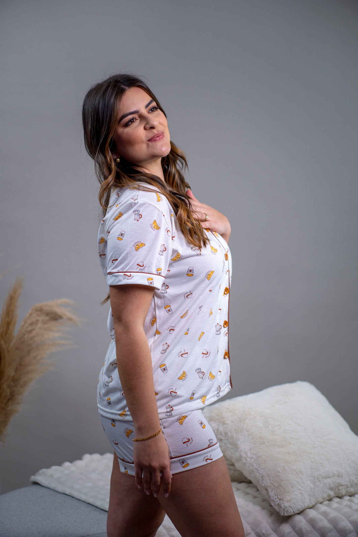 PIJAMA AMERICANO CURTO - CAFÉ DA MANHÃ