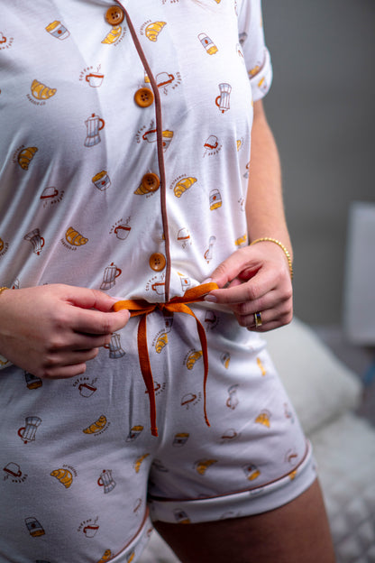 PIJAMA AMERICANO CURTO - CAFÉ DA MANHÃ