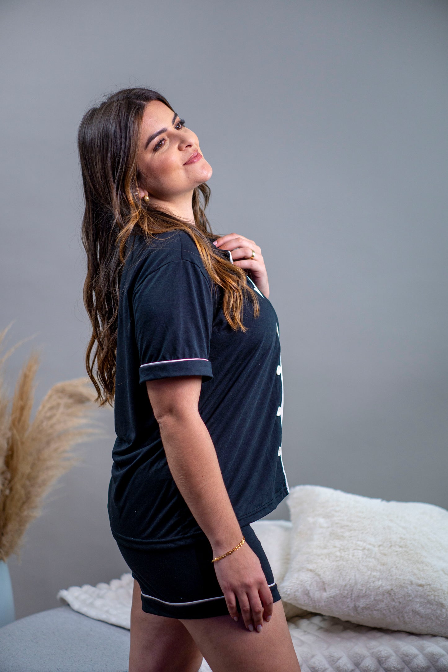 PIJAMA AMERICANO CURTO - LAR PRETO